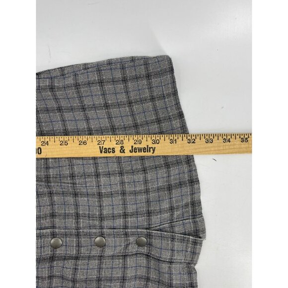 American Eagle Women's Gray Plaid Sleeveless Snap Front Dress Size Small - Picture 14 of 15